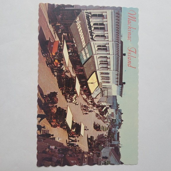 PENROD/HIAWATHA Card Co. Other - Vintage Mackinac Island Michigan Main Street Postcard Horse Drawn Carriage